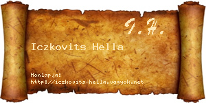 Iczkovits Hella névjegykártya